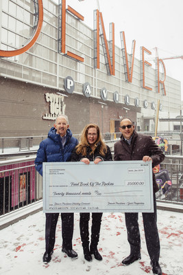 $5,000 Check Donation to Food Bank of the Rockies from Denver Pavilions' Holiday Carousel.