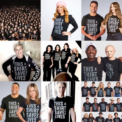 La campaña #ThisShirtSavesLives incluyó a decenas de celebridades desde su lanzamiento en 2017.