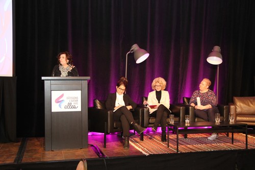 De gauche à droite, Diane Lemieux, Audrey Murray, Sophie Brière et Geneviève Collette. (Groupe CNW/SEMO Le Jalon)