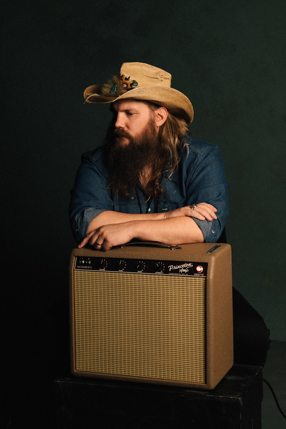 Chris Stapleton with his Fender ‘62 Princeton Chris Stapleton Edition Artist Signature Amplifier