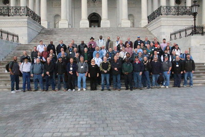 Pulp and Paperworkers' Resource Council members gather on the steps of the U.S. Capitol during their 2019 Fly-In.