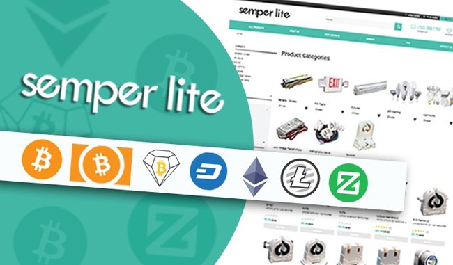 Semperlite's online store will now be accepting payments in six different cryptocurrencies, powered by Chimpion. Supported cryptocurrencies include Bitcoin Diamond (BCD), Bitcoin Cash (BCH), Bitcoin (BTC), Dash, Ethereum (ETH), Litecoin (LTC), and Zcoin (XZC).