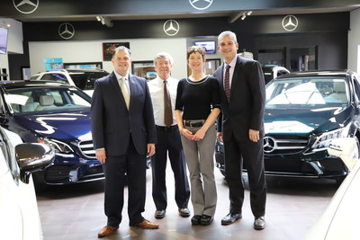 Mercedes-Benz of Goldens Bridge management team Tom Brennan, Walter Pensa, and Rey Baker featured with Clare Murray Executive Director of The Community Center of Northern Westchester.