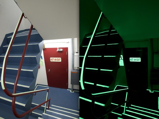 MN8's technology illuminates exit signs and stairwells using no electricity, light bulbs or batteries and never has to be tested. It is saving lives of firefighters and people exiting disaster areas.