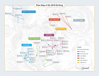 Plan Map of Q4 2018 Drilling (CNW Group/Guyana Goldfields Inc.)