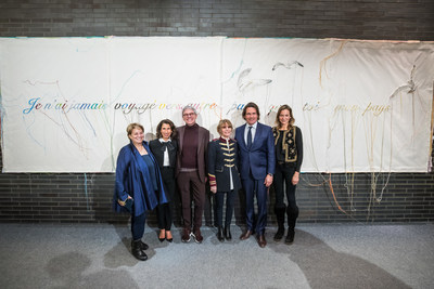 From left to right : Josée-Lyne Falcone, Sylvie Cordeau, Louis Boudreault, Chantal Renaud, Pierre Karl Péladeau and Pascale Bourbeau. (CNW Group/Quebecor)