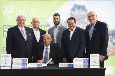 From left to right: 

Gaëtan Gagné, President & Chief Executive Officer, YQB
Raymond Huot, Director, Airport Planning, YQB
Nawal Taneja, Aviation Business Strategist, Executive-In-Residence, Fisher College of Business
Thomas Brassard, Planner, Airport Planning, YQB
Bernard Thiboutot, Vice President, Marketing and Development, YQB
Richard Bureau, Senior Advisor, Management, YQB (CNW Group/Aéroport de Québec)