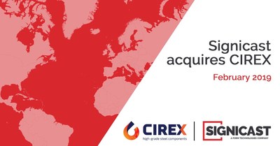 In a move that will expand the precision casting leader's footprint outside the US, Signicast, a Form Technologies company, has announced that it has signed an agreement to acquire CIREX, a European investment casting specialist based in the Netherlands.