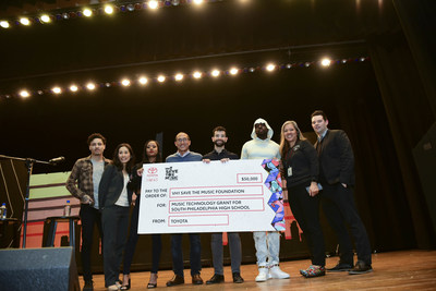 Toyota and VH1 Save The Music executives presented a $50,000 music technology grant to South Philadelphia High School.