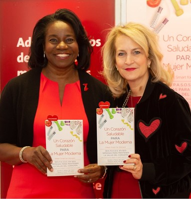 New York, NY | February 14th, 2019. Authors Dr. Jennifer H. Mieres and Dr. Stacey E. Rosen pictured holding their book Un Corazón Saludable para La Mujer Moderna during the launch event.