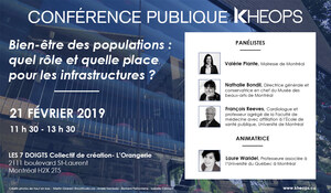 Invitation aux médias - Conférence publique KHEOPS « Bien-être des populations : quel rôle et quelle place pour les infrastructures ? »