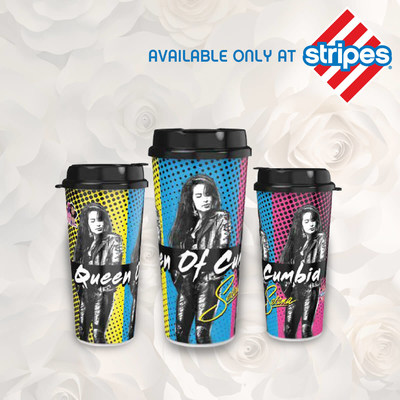 Stripes Stores will release three limited-edition, collectible cups featuring Selena, known as the “Queen of Cumbia”.  The 2019 Selena commemorative collectible cups will be sold at participating stores in Texas and Louisiana while supplies last.