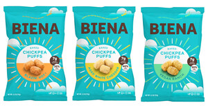 Biena Grows Portfolio of Plant Protein Snacks with Baked Chickpea Puffs