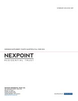 NexPoint Residential Trust, Inc. Reports Fourth Quarter And Full Year 2018 Results