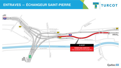 Entraves - changeur Saint-Pierre (Groupe CNW/Ministre des Transports)