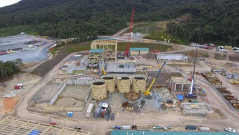 Figure 3. Process plant concrete 62% complete and steel erection 18% complete (CNW Group/Lundin Gold Inc.)