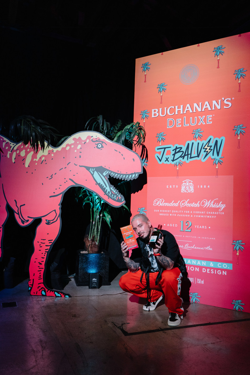 J Balvin with his BUCHANAN’S DeLuxe Blended Scotch Whisky Limited Edition Design Courtesy of Orli Arias