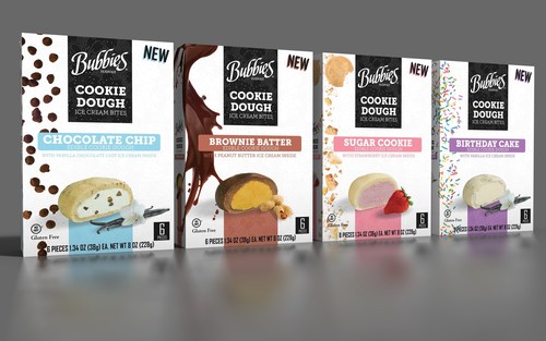 Bubbies launches Cookie Dough Ice Cream Bites available in four new varieties.