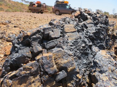 Figure 1: Outcropping Cobalt-Manganese Mineralization (CNW Group/Bluebird Battery Metals)