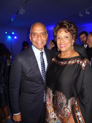 Former American Express CEO Ken Chenault shares a moment with Priscilla Hill-Ardoin, board member of Enterprise Holdings, following the New York PBS-TV taping of An Evening With Ken Chenault, the unofficial launch to the BusinessMakers Initiative.  The HistoryMakers returns to St. Louis this week to officially announce the launch, made possible by a $600,000 grant from the Enterprise Holdings Foundation, to raise the profile and public understanding of African American achievement in business.