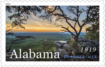 The Alabama Statehood Forever stamp was issued today as part of the state’s bicentennial celebration in Huntsville, AL.