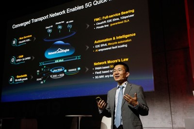 Jeffrey Gao, President of Huawei Router & Carrier Ethernet Product Line, launches the 5G-ready converged transport network solution