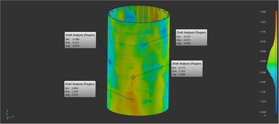 FARO BuildIT Construction 2019 agora apresenta um completo pacote de Análise de Tanques para determinar desvios, calcular volumes reais e detectar rapidamente problemas críticos no local da fábrica.