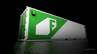 Exterior of Freight Farms' Greenery: now made from purpose-built freight containers with all-weather paint, premium metalwork, and superior manufacturing.