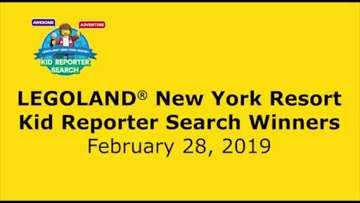 LEGOLAND® New York Resort Announces Winners Of Kid Reporter Search