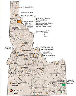 Figure 1. South Mountain Project Location Map (CNW Group/BeMetals Corp.)