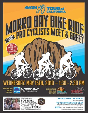Public Invited to Ride Across Amgen Tour of California Stage 4 Finish at the Morro Bay Bike Ride Pre-Event and Party at the Pro Cyclists Meet &amp; Greet