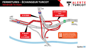Projet Turcot - Alerte Turcot - Fermeture de l'autoroute 15 sud et de trois bretelles de l'échangeur Turcot le vendredi 15 mars