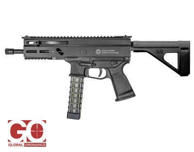 The Stribog 9mm Pistol with aftermarket pistol brace
