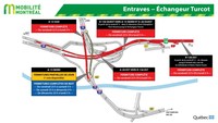 Entraves - changeur Turcot (Groupe CNW/Ministre des Transports)
