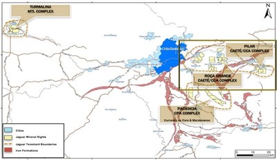Figure 1: Locations of Jaguar´s Mining and Mineral Rights (CNW Group/Jaguar Mining Inc.)