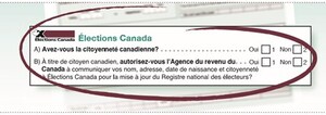 Les citoyens canadiens peuvent mettre à jour leur inscription comme électeur en cochant « Oui » sur leur formulaire d'impôt T1