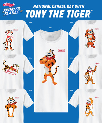 In honor of National Cereal Day, Kellogg’s®  is debuting a limited-edition Tony the Tiger t-shirt collection exclusively available at Kellogg’s NYC Café beginning March 7.
