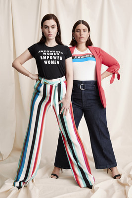 All Womxn Project Co-Founders Clémentine Desseaux and Charli Howard in Express Women Together campaign