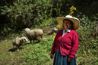 Cristina Santos is a farmer in Northern Peru where she sells hay and milk from goats and cows. The PepsiCo Foundation’s partnership with CARE aims to support 5 million women farmers and their families in communities across Peru, Guatemala, Uganda, India, Egypt and Nigeria. Photo by Christine Harth/CARE