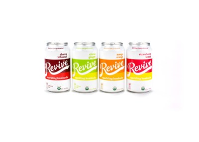 Revive Sparkling Kombucha delivers functional refreshment with only 5g of sugar and 20 calories per shelf-stable can.