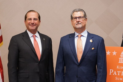 Pictured from left: HHS Secretary Alex M. Azar II with National Kidney Foundation CEO Kevin Longino at the Kidney Patient Summit, Washington DC.