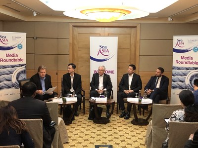 Panelists at the Sea Asia 2019 media roundtable discussing about start-ups in the maritime industry