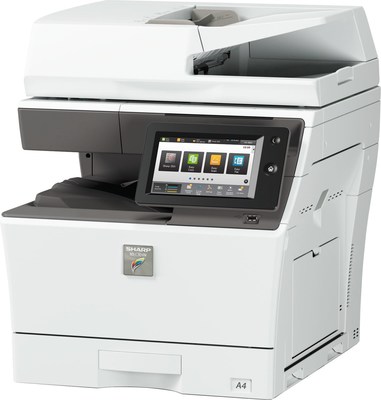 The Sharp MX-C303W desktop color multifunction printer.