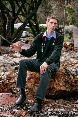 Dr. David Russell of the Paradise Medical Group next to his burned down office in Paradise, Calif. on February 28th, 2019