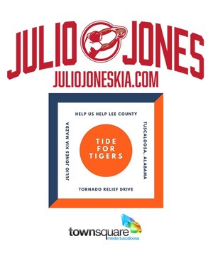 Julio Jones Kia Aids Tornado Victims "Tide for Tigers" Tornado Relief Drive