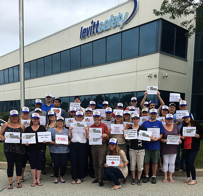 Levitt-Safety staff outside of the company's Oakville, Ont. headquarters. (CNW Group/Levitt-Safety Ltd.)