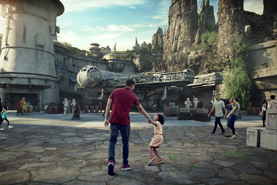 Star Wars: Galaxy's Edge will open May 31, 2019, at Disneyland Park in Anaheim, California, and August 29, 2019, at Disney's Hollywood Studios in Lake Buena Vista, Florida. At 14 acres each, Star Wars: Galaxy's Edge will be Disney's largest single-themed land expansions ever, transporting guests to live their own Star Wars adventures in Black Spire Outpost, a village on the remote planet of Batuu, full of unique sights, sounds, smells and tastes. Guests can become part of the story as they sample galactic food and beverages, explore an intriguing collection of merchant shops and take the controls of the most famous ship in the galaxy aboard Millennium Falcon: Smugglers Run. (Disney Parks)