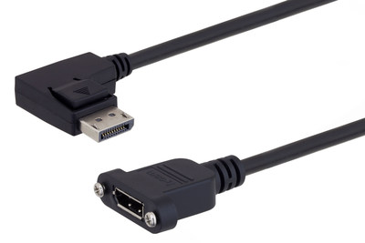 L-com Introduces New Right-Angle Panel-Mount DisplayPort Cables