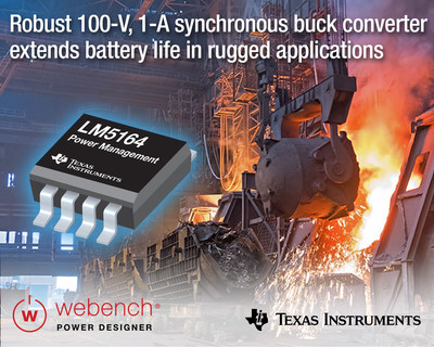 TI’s highly integrated, wide-VIN DC/DC buck regulator extends battery life in rugged industrial and automotive applications