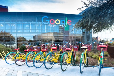 Mountain View, Ca/USA December 29, 2016: Googleplex - Google Headquarters with bikes on foreground